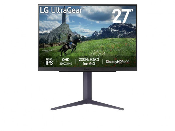 Monitor LG UltraGear 27GS85Q-B 27''/IPS/2560x1440/200Hz/1ms GtG/HDMIx2,DP,USB/Gsync,freesync/Pivot