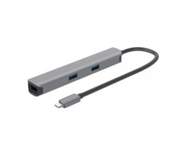 E-GREEN Adapter USB USB 3.1 tip C (M) - HDMI + 2 x USB 3.0 + SDTF+PD 100W + RJ45 (F)1000 Mbps (7 u 1) 