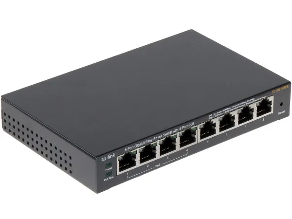 Switch TP-LINK TL-SG108PE Gigabit/8xRJ45/10/100/1000Mbps/eSmart/4xPoE/Desktop metalno  kućište