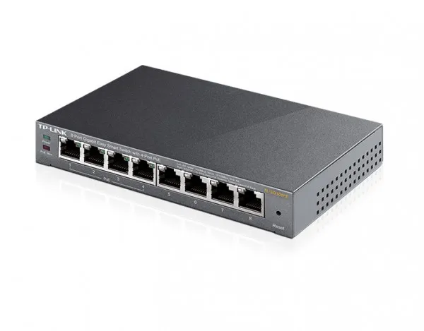 Switch TP-LINK TL-SG108PE Gigabit/8xRJ45/10/100/1000Mbps/eSmart/4xPoE/Desktop metalno  kućište