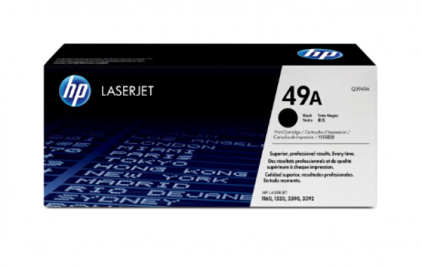 HP 49A Black Original LaserJet Toner Cartridge, Q5949A