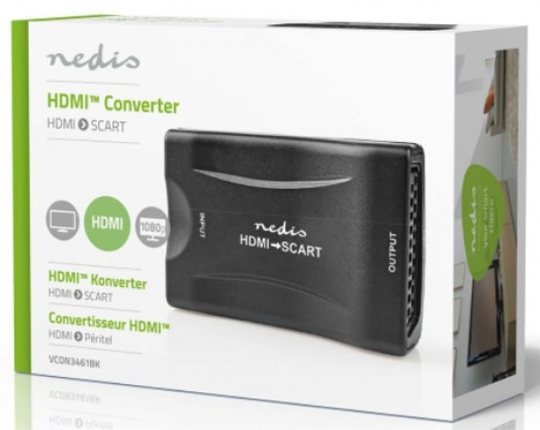 VCON3461BK HDMI ulaz na SCART izlaz jednosmerni, 1080p, 1.2 Gbps, Black