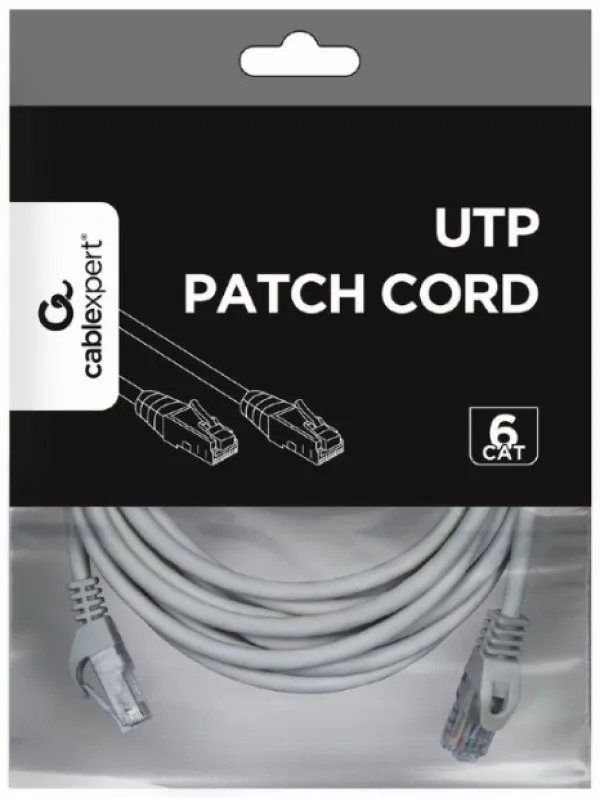Gembird Mrezni kabl, PP6U-CU-5M CAT6 BAKARNI UTP Patch cord 5m grey