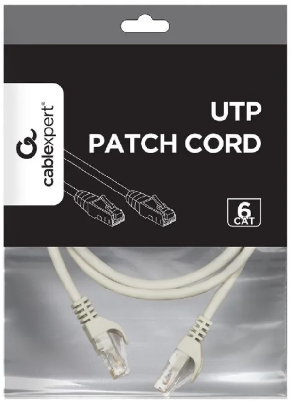 Gembird Mrezni kabl, PP6U-CU-2M CAT6 BAKARNI UTP Patch cord 2m grey