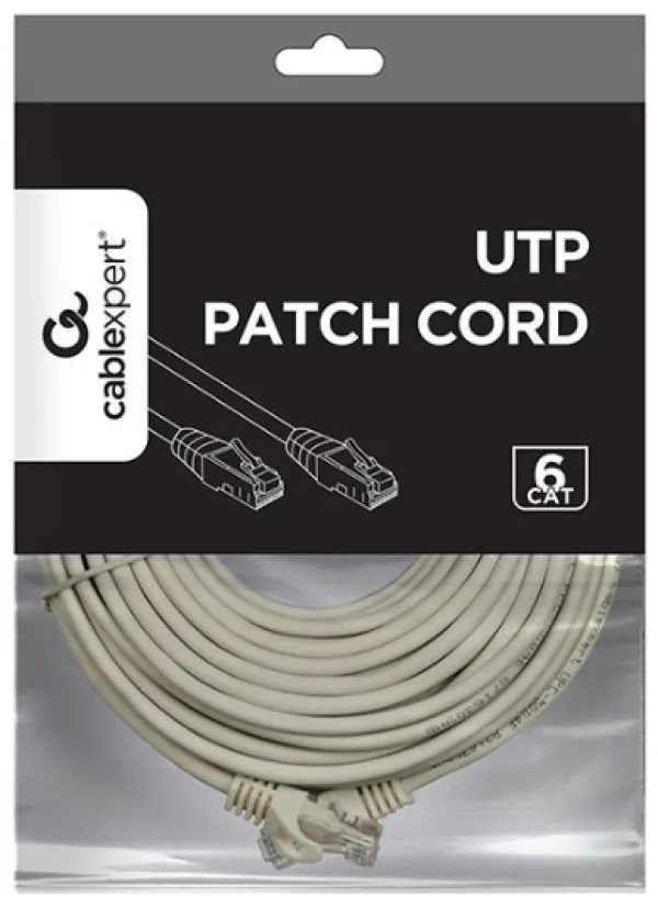 Gembird Mrezni kabl, PP6U-CU-20M CAT6 BAKARNI UTP Patch cord 20m grey