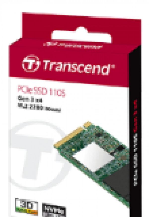 SSD M.2 NVMe 128GB 2280, (PCIe Gen3x4), 3D TLC, DRAM-less, Read 1,800 MB/s, Write 1,500 MB/s ( TS128GMTE110S ) 