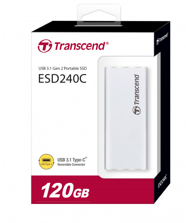 120GB, External SSD, USB 3.1 Gen 2, Type C ( TS120GESD240C ) 