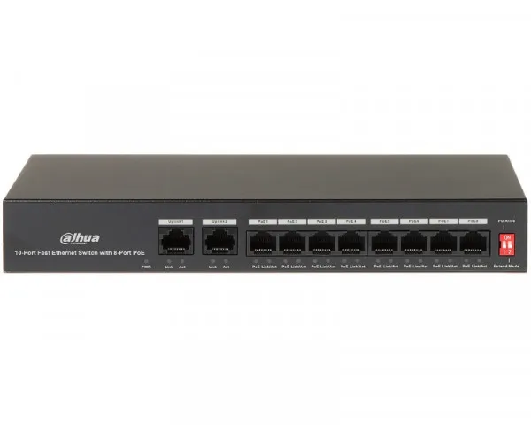 DAHUA PFS3010-8ET-65 10-Port Fast Ethernet Switch with 8-Port PoE 