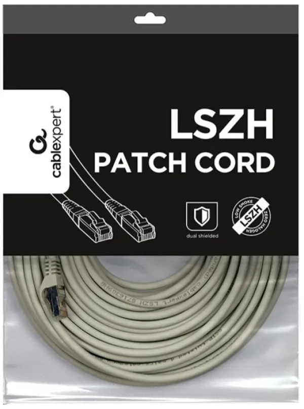 PP6A-LSZHCU-40M Gembird Mrezni kabl, SFTP CAT.6A BAKARNI LSZH Patch cord 40m Grey