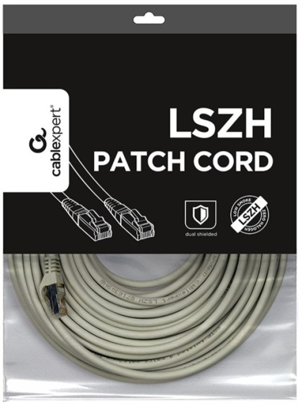 PP6A-LSZHCU-30M Gembird Mrezni kabl, SFTP CAT.6A BAKARNI LSZH Patch cord 30m Grey