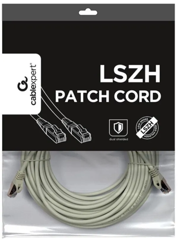 PP6A-LSZHCU-20M Gembird Mrezni kabl, SFTP CAT.6A BAKARNI LSZH Patch cord 20m Grey