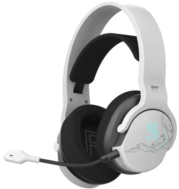 A4 TECH A4-GR370 WHITE A4Tech Bloody gejmerske slusalice sa mikrofonom, BTv5.3+2,4Ghz+kabl, 50mm/16ohm, RGB