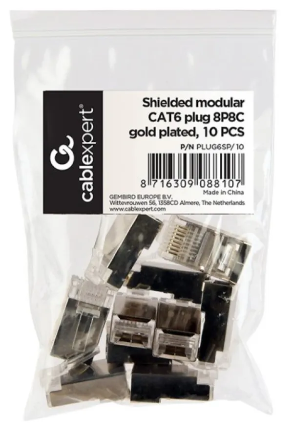 PLUG6SP/10 Shielded modular CAT6, 10 u pakovanju / CENA PO PAKOVANJU
