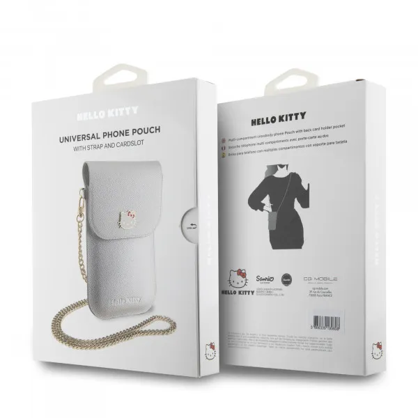 Hello Kitty torbica za dokumenta i telefon - srebrna HKOWBPGHDLMS