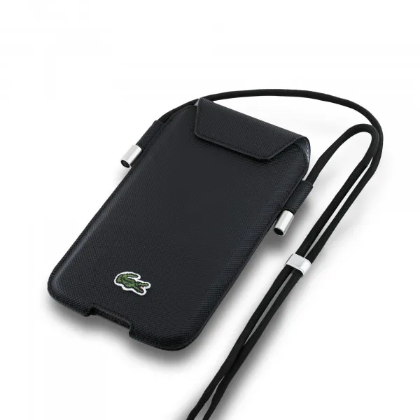 Lacoste torbica za dokumenta i telefon - crna LCPSP15XPVCK