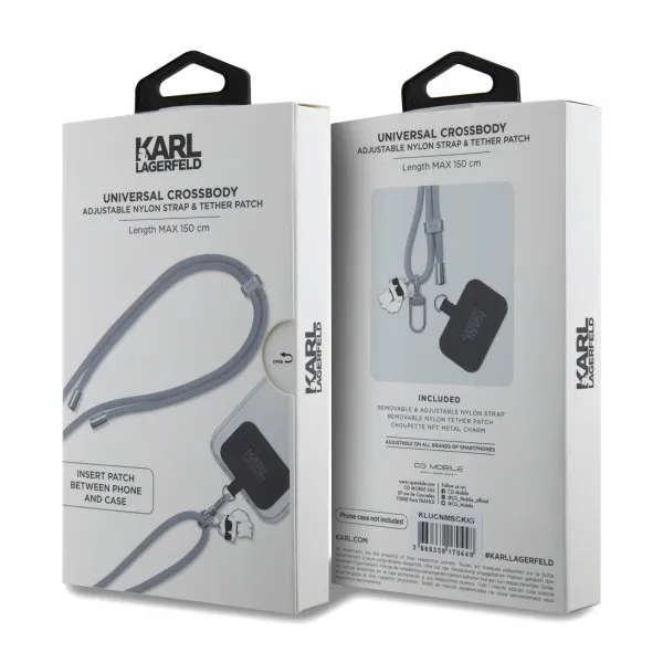 Karl Lagerfeld univerzalna vezica za telefon - siva KLUCNMSCKIG