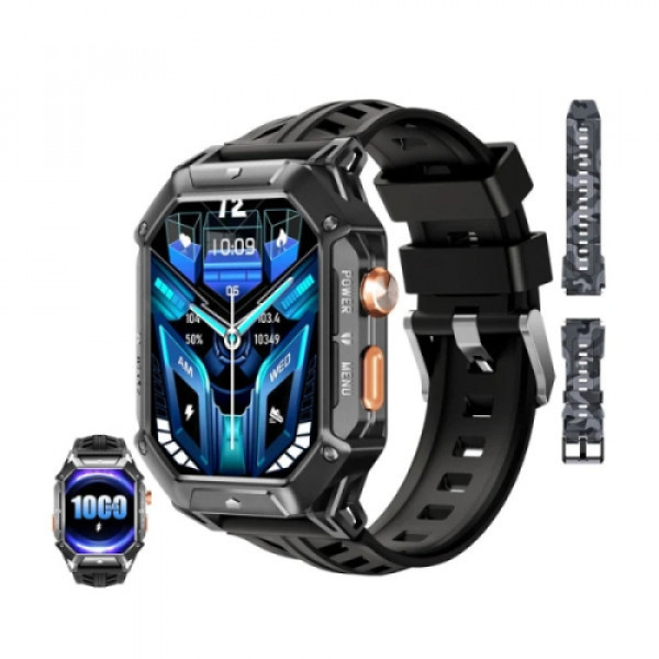 Oukitel BT80 crn Smart Watch 1000mAhHeart rateSpO2Blood PressureAI Voice-AssistAcceler