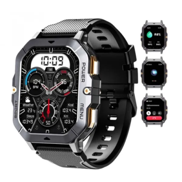 Oukitel BT101 crn Smart Watch Military 410mAhHeart rateSpO2Blood PressureAccelerometereSIM