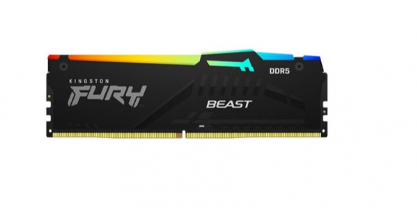 Kingston DDR5 8GB 5200MHz FURY BEAST RGB, Non-ECC UDIMM, CL40 1.25V, 288-Pin 1Rx16, w/RGB Heatsink  KF552C40BBA-8