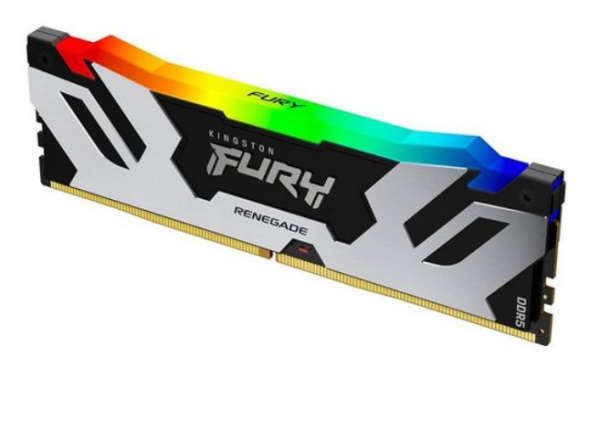 Kingston DDR5 16GB 7600MHz FURY RENEGADE RGB Non-ECC UDIMM, CL38 1.45V, 288-pin 1Rx8, Silver/Black, w/RGB Heatsink, XMP ( KF576C38RSA-16 )