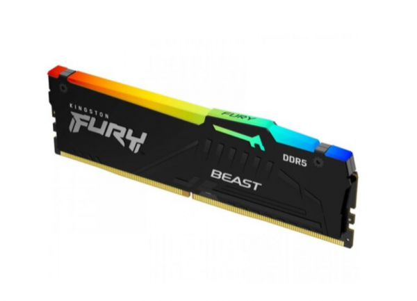 Kingston DDR5 16GB 5200MHz FURY BEAST RGB, Non-ECC UDIMM, CL40 1.25V, 288-Pin 1Rx8, w/RGB Heatsink ( KF552C40BBA-16 )