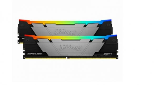 Kingston  DDR4 64GB (2x32GB) 3200MHz FURY RENEGADE RGB, Non-ECC UDIMM, CL16 1.35V, 288-Pin 2Rx8, Memory Kit, w/RGB Heatsink, XMP ( KF432C16RB2AK2/6