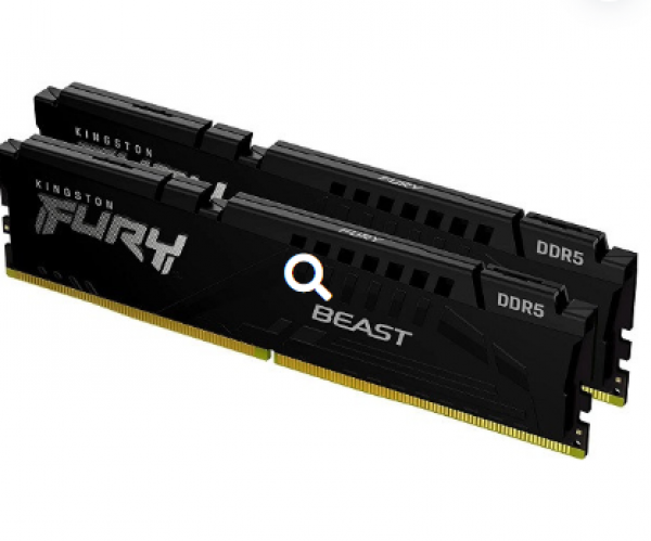 Kingston DDR5 32GB (2x16GB) 6400MHz FURY BEAST, Non-ECC UDIMM, CL32 1.4V, 288-Pin 1Rx8, Black, Memory Kit, w/Heatsink, XMP ( KF564C32BBK2-32 )