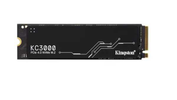 Kingston M.2 NVMe 1TB SSD, KC3000, PCIe Gen 4x4, 3D TLC NAND, Read up to 7,000 MB/s, Write up to 6,000 MB/s (single sided), 2280, Includes cloning s