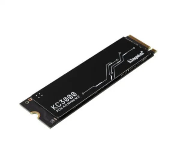 Kingston M.2 NVMe 1TB SSD, KC3000, PCIe Gen 4x4, 3D TLC NAND, Read up to 7,000 MB/s, Write up to 6,000 MB/s (single sided), 2280, Includes cloning s