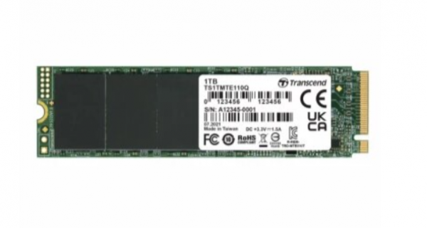 Transcend  500GB, M.2 2280,PCIe Gen3x4, M-Key, QLC, DRAM-less ( TS500GMTE110Q )