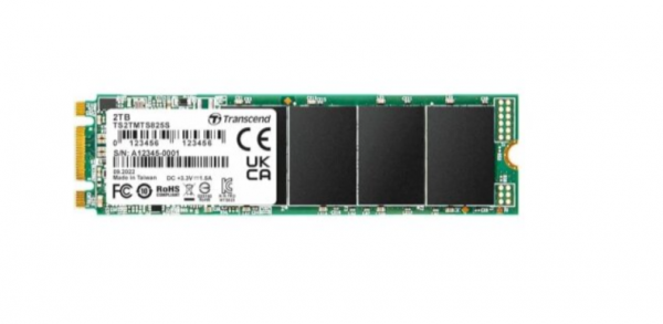 Transcend M.2 SATA III 2TB, 2280, B+M Key, 3D NAND, DRAM-less, Read up to 550 MB/s, Write up to 500 MB/s ( TS2TMTS825S )
