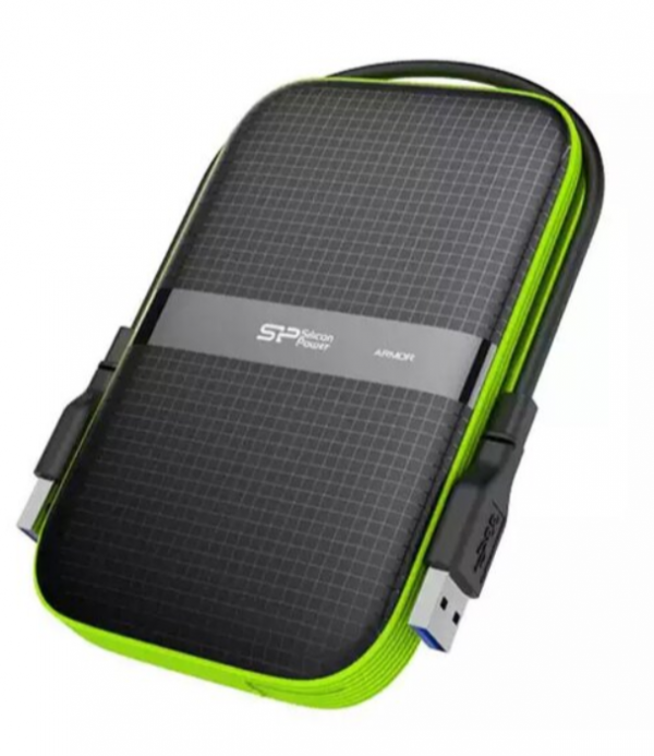 Silicon Power 2TB Portable Hard Disk, Armor A60, Black ( SP020TBPHDA60S3K )
