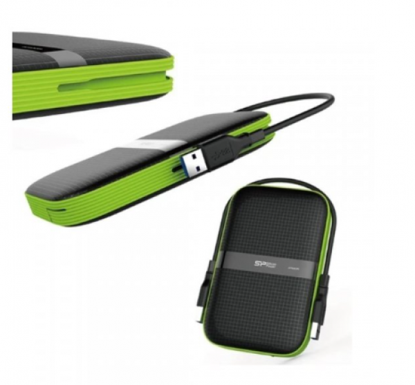 Silicon Power 2TB Portable Hard Disk, Armor A60, Black ( SP020TBPHDA60S3K )