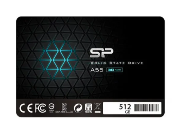 Silicon Power 2.5'' 512GB SSD, A55, TLC, Read up to 560MB/s, Write up to 530MB/s ( SP512GBSS3A55S25 )