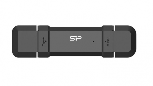 Silicon Power Portable Stick-Type SSD 500GB, DS72, USB 3.2 Gen 2 Type-A & Type-C, Read up to 1050MB/s, Write up to 850MB/s, Black ( SP500GBUC3S72VPK )