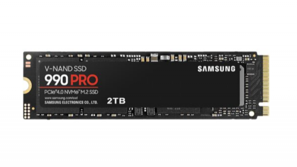 Samsung M.2 NVMe 2TB SSD, 990 PRO, PCIe Gen4.0 x4, Read up to 7450 MB/s, Write up to 6900 MB/s ( MZ-V9P2T0BW )