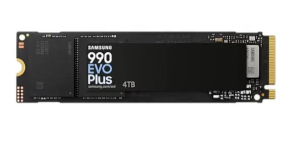 Samsung M.2 NVMe 4TB, 2280, Gen PCIe 4.0x4/5.0x2, 990 EVO Plus, Read up to 7250 MB/s, Write up to 6300 MB/s (single sided) ( MZ-V9S4T0BW )