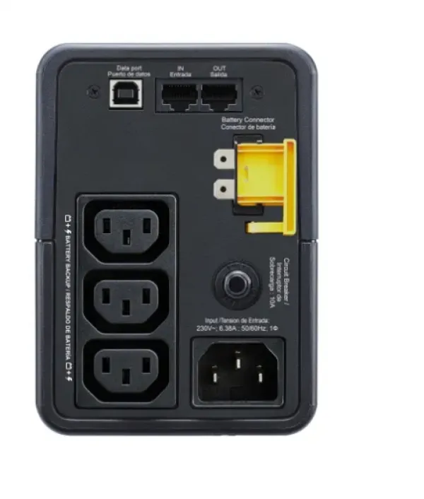 APC Back-UPS 500VA, Line Interactive, Tower, 500VA/300W, 230V, AVR, 3x IEC C13, PF 0.63 (Full load), Battery 7Ah (APCRBC110), Line Protecti