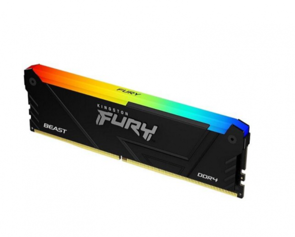 Kingston DDR4 8GB 3200MHz FURY BEAST RGB, Non-ECC UDIMM, CL16 1.35V, 288-Pin 1Rx8, w/RGB Heatsink, XMP ( KF432C16BB2A/8 )