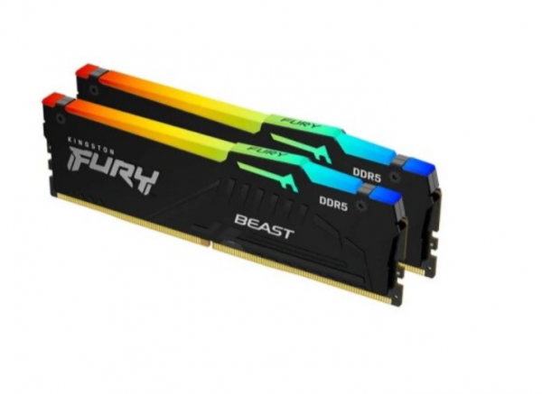 Kingston DDR5 16GB 6000MHz FURY BEAST, Non-ECC UDIMM, CL30 1.4V, 288-Pin 1Rx8, Black, w/Heatsink, XMP & EXPO ( KF560C30BBE-16  )