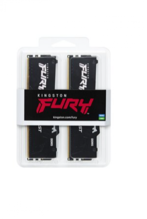Kingston DDR5 64GB (2x32GB) 5600MT/s FURY BEAST RGB, Non-ECC UDIMM, CL40 1.25V, 288-Pin 2Rx8, Black, Memory Kit, w/RGB Heatsink ( KF556C40BBAK2-64