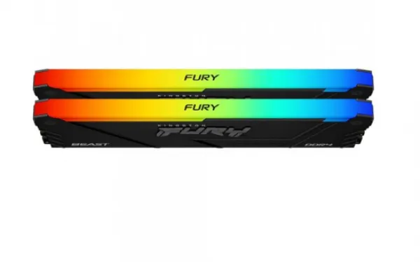 Kingston DDR4 32GB (2x16GB) 3200MHz FURY BEAST RGB, Non-ECC UDIMM, CL16 1.35V, 288-Pin 2Rx8, Memory Kit, w/RGB Heatsink, XMP ( KF432C16BB12AK2/32