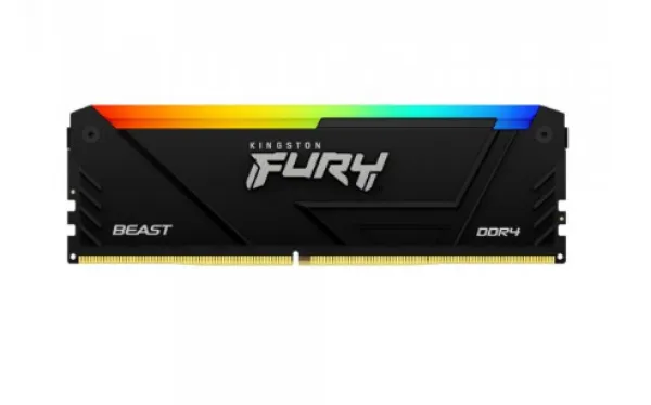 Kingston DDR4 32GB (2x16GB) 3200MHz FURY BEAST RGB, Non-ECC UDIMM, CL16 1.35V, 288-Pin 2Rx8, Memory Kit, w/RGB Heatsink, XMP ( KF432C16BB12AK2/32