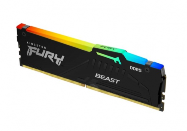 Kingston DDR5 32GB 5200MHz FURY BEAST RGB, Non-ECC UDIMM, CL40 1.25V, 288-Pin 2Rx8, w/RGB Heatsink ( KF552C40BBA-32 )