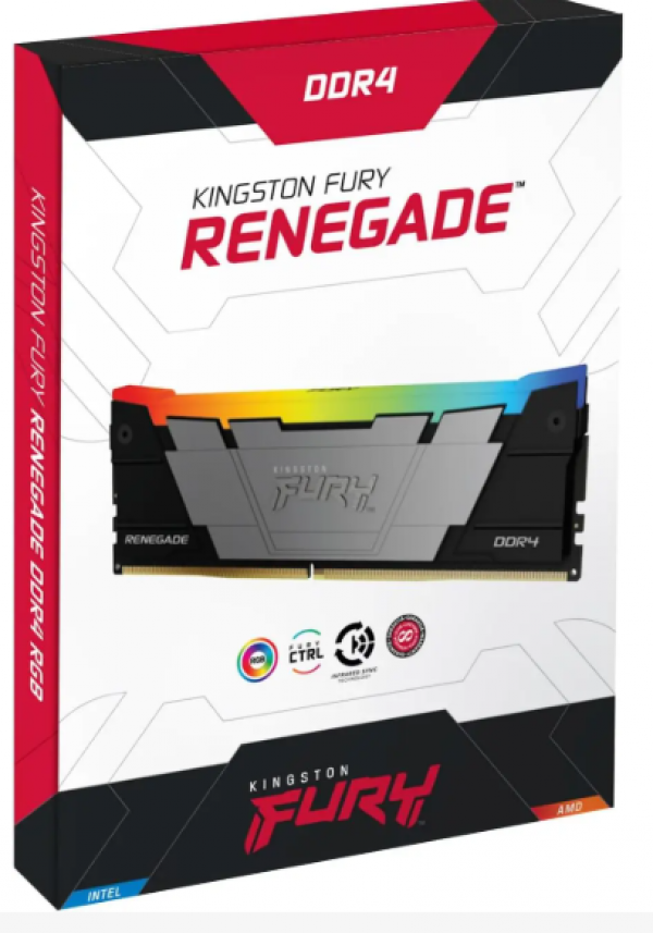 DDR4 8GB 4000MHz [FURY Renegade RGB], Non-ECC UDIMM, CL19 1.35V, 288-pin 1Rx8, w/RGB Heatsink, XMP ( KF440C19RB2A/8 ) 
