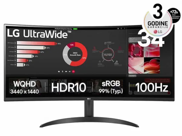LG 34WR50QK-B WQHD 100Hz Curved