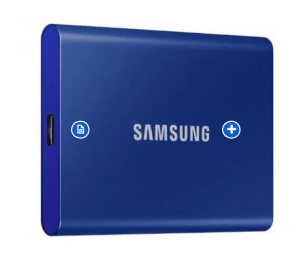 Samsung portable SSD 1TB, T7, USB 3.2 Gen.2 (10Gbps), blue ( MU-PC1T0H/WW )