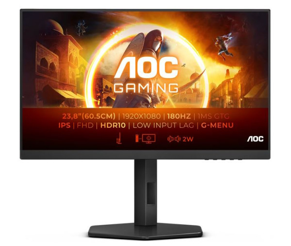 AOC Monitor 23.8'' 24G4X 1920x10800.5msHDR19HDMIDPFull Ergonomic