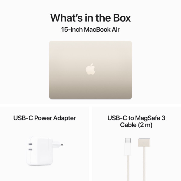 APPLE laptop MacBook Air M3 (Starlight) 8/256 (mryr3cr/a)
