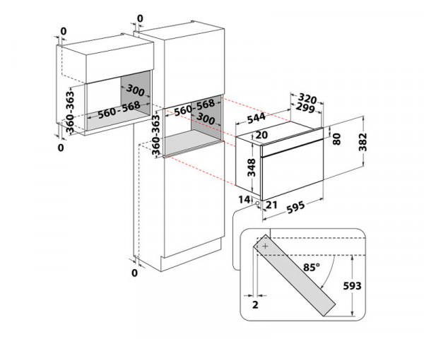 WHIRLPOOL Ugradna mikrotalasna rerna WMN14BB